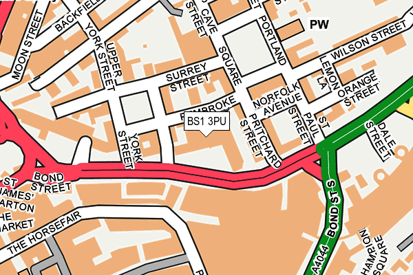 BS1 3PU map - OS OpenMap – Local (Ordnance Survey) BS1 3PU map - OS OpenMap – Local (Ordnance Survey)