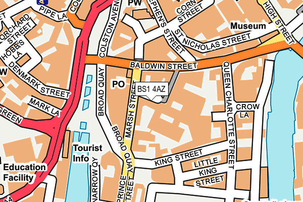 BS1 4AZ map - OS OpenMap – Local (Ordnance Survey) BS1 4AZ map - OS OpenMap – Local (Ordnance Survey)