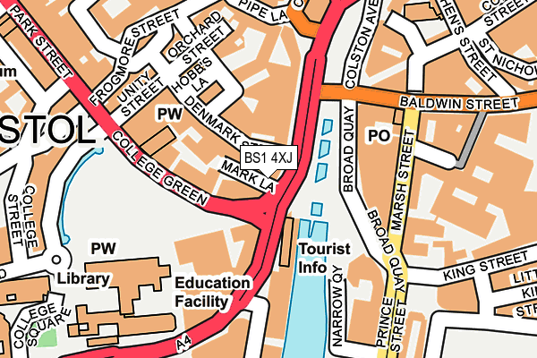 BS1 4XJ map - OS OpenMap – Local (Ordnance Survey) BS1 4XJ map - OS OpenMap – Local (Ordnance Survey)