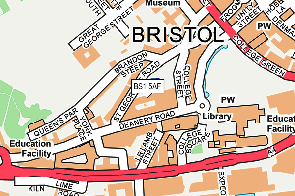 BS1 5AF map - OS OpenMap – Local (Ordnance Survey)