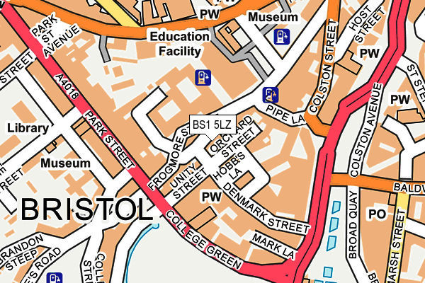BS1 5LZ map - OS OpenMap – Local (Ordnance Survey) BS1 5LZ map - OS OpenMap – Local (Ordnance Survey)