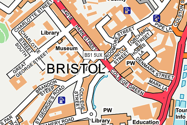 BS1 5UX map - OS OpenMap – Local (Ordnance Survey) BS1 5UX map - OS OpenMap – Local (Ordnance Survey)