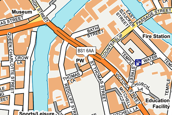 BS1 6AA map - OS OpenMap – Local (Ordnance Survey) BS1 6AA map - OS OpenMap – Local (Ordnance Survey)