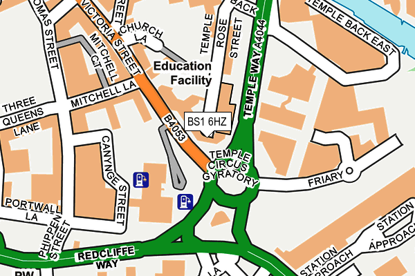 BS1 6HZ map - OS OpenMap – Local (Ordnance Survey)