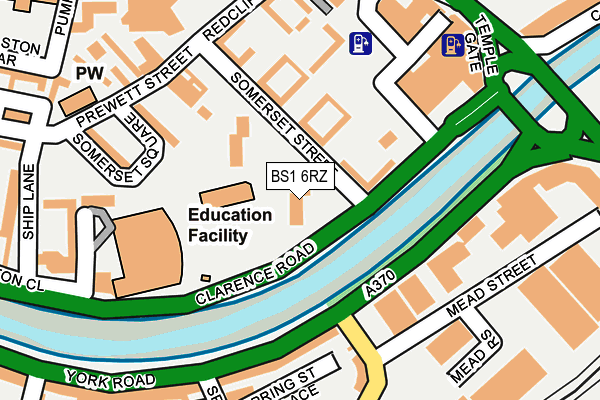 BS1 6RZ map - OS OpenMap – Local (Ordnance Survey) BS1 6RZ map - OS OpenMap – Local (Ordnance Survey)