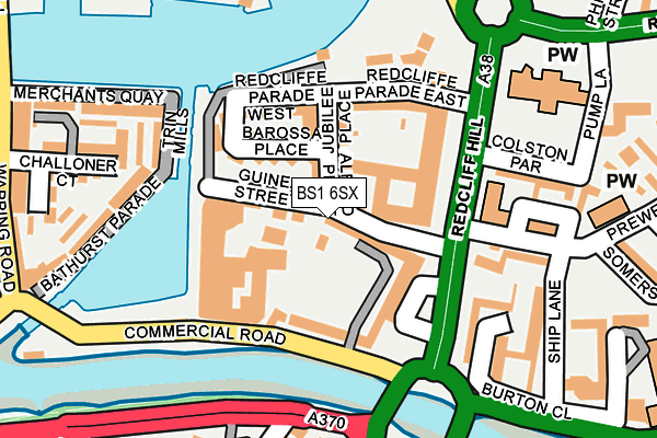 BS1 6SX map - OS OpenMap – Local (Ordnance Survey) BS1 6SX map - OS OpenMap – Local (Ordnance Survey)