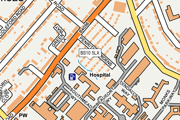 BS10 5LX map - OS OpenMap – Local (Ordnance Survey) BS10 5LX map - OS OpenMap – Local (Ordnance Survey)