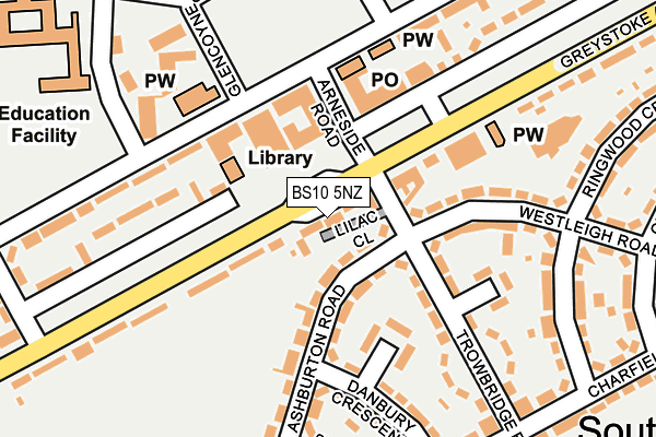 BS10 5NZ map - OS OpenMap – Local (Ordnance Survey) BS10 5NZ map - OS OpenMap – Local (Ordnance Survey)