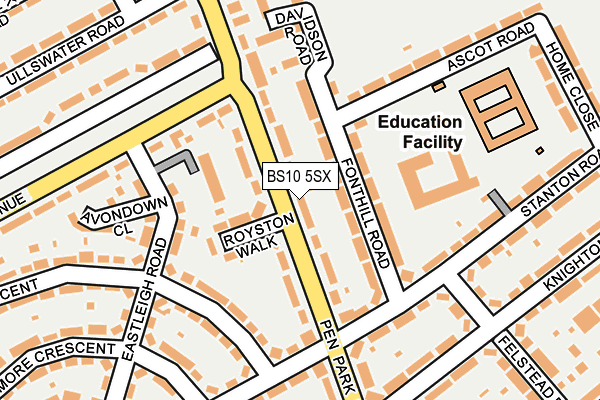 BS10 5SX map - OS OpenMap – Local (Ordnance Survey) BS10 5SX map - OS OpenMap – Local (Ordnance Survey)