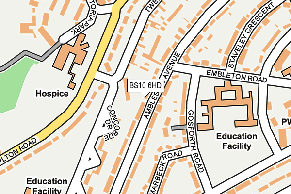 BS10 6HD map - OS OpenMap – Local (Ordnance Survey)