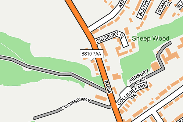 BS10 7AA map - OS OpenMap – Local (Ordnance Survey) BS10 7AA map - OS OpenMap – Local (Ordnance Survey)