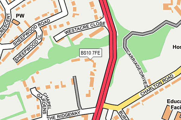 BS10 7FE map - OS OpenMap – Local (Ordnance Survey) BS10 7FE map - OS OpenMap – Local (Ordnance Survey)