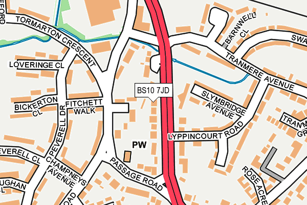 BS10 7JD map - OS OpenMap – Local (Ordnance Survey)