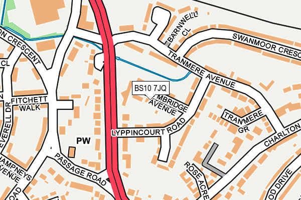 BS10 7JQ map - OS OpenMap – Local (Ordnance Survey)