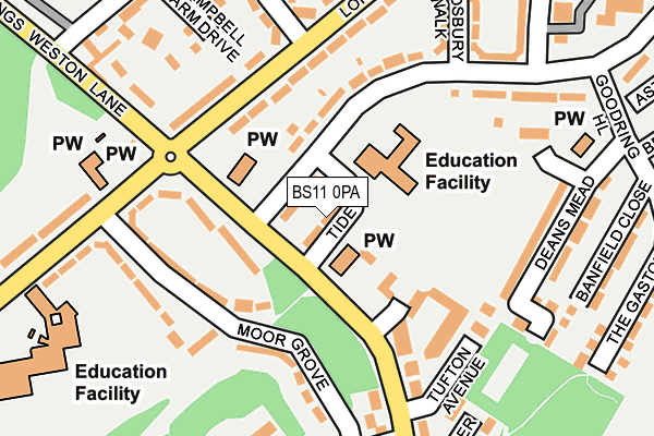 BS11 0PA map - OS OpenMap – Local (Ordnance Survey)