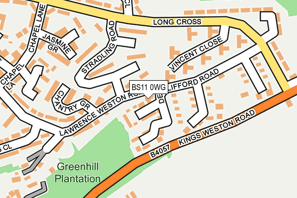 BS11 0WG map - OS OpenMap – Local (Ordnance Survey)