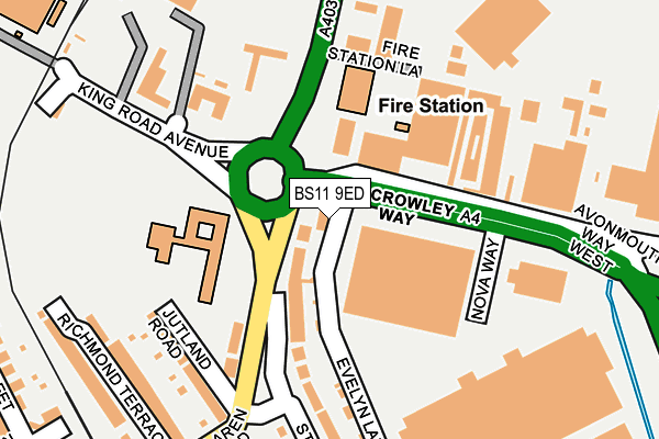 BS11 9ED map - OS OpenMap – Local (Ordnance Survey)