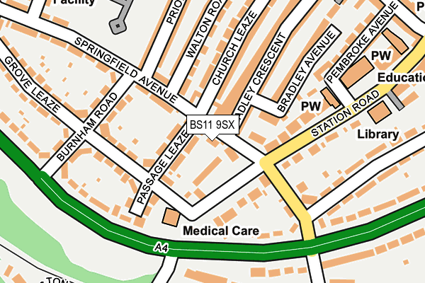BS11 9SX map - OS OpenMap – Local (Ordnance Survey) BS11 9SX map - OS OpenMap – Local (Ordnance Survey)