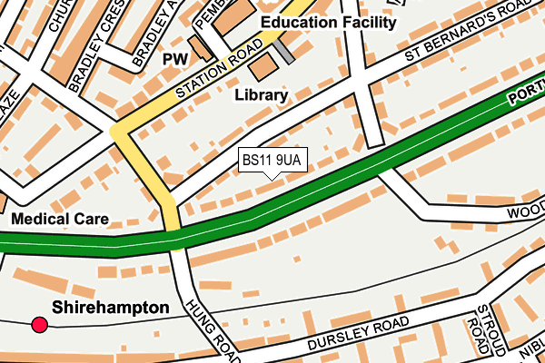 BS11 9UA map - OS OpenMap – Local (Ordnance Survey) BS11 9UA map - OS OpenMap – Local (Ordnance Survey)
