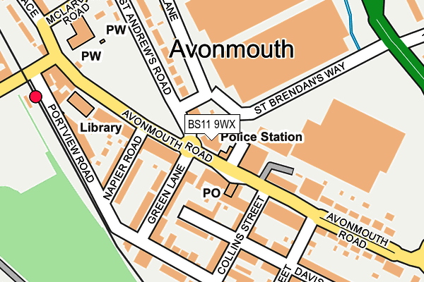 BS11 9WX map - OS OpenMap – Local (Ordnance Survey) BS11 9WX map - OS OpenMap – Local (Ordnance Survey)