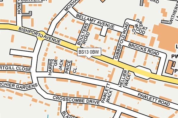 BS13 0BW map - OS OpenMap – Local (Ordnance Survey) BS13 0BW map - OS OpenMap – Local (Ordnance Survey)