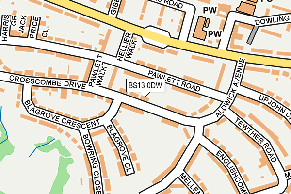 BS13 0DW map - OS OpenMap – Local (Ordnance Survey) BS13 0DW map - OS OpenMap – Local (Ordnance Survey)