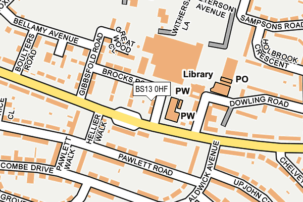 BS13 0HF map - OS OpenMap – Local (Ordnance Survey) BS13 0HF map - OS OpenMap – Local (Ordnance Survey)