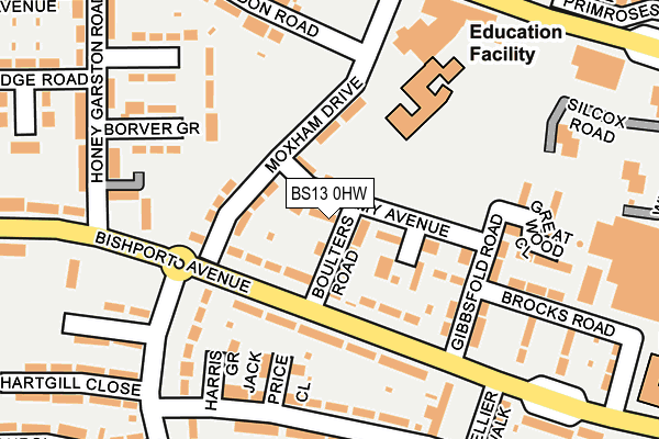 BS13 0HW map - OS OpenMap – Local (Ordnance Survey) BS13 0HW map - OS OpenMap – Local (Ordnance Survey)