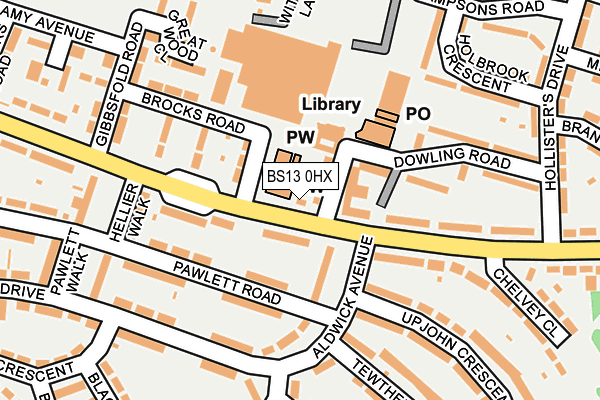BS13 0HX map - OS OpenMap – Local (Ordnance Survey) BS13 0HX map - OS OpenMap – Local (Ordnance Survey)