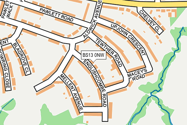 BS13 0NW map - OS OpenMap – Local (Ordnance Survey) BS13 0NW map - OS OpenMap – Local (Ordnance Survey)