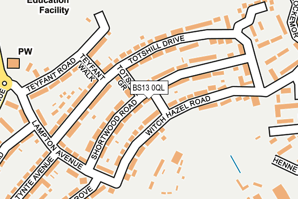BS13 0QL map - OS OpenMap – Local (Ordnance Survey) BS13 0QL map - OS OpenMap – Local (Ordnance Survey)