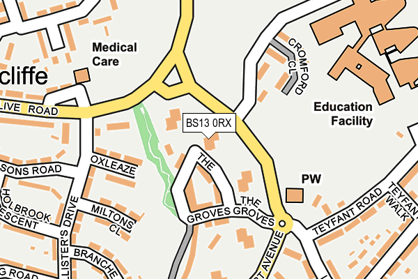 BS13 0RX map - OS OpenMap – Local (Ordnance Survey) BS13 0RX map - OS OpenMap – Local (Ordnance Survey)
