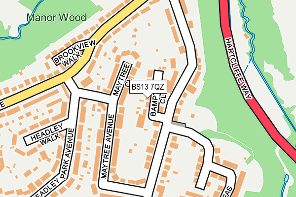 BS13 7QZ map - OS OpenMap – Local (Ordnance Survey)