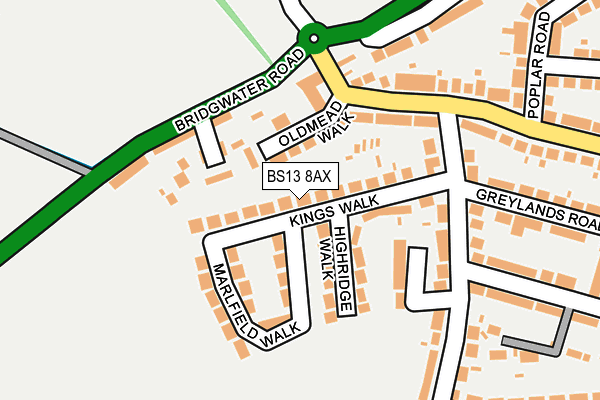 BS13 8AX map - OS OpenMap – Local (Ordnance Survey) BS13 8AX map - OS OpenMap – Local (Ordnance Survey)
