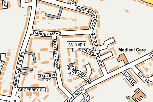 BS13 8EH map - OS OpenMap – Local (Ordnance Survey) BS13 8EH map - OS OpenMap – Local (Ordnance Survey)