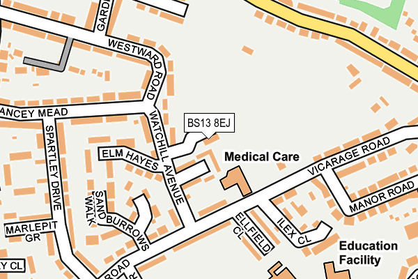 BS13 8EJ map - OS OpenMap – Local (Ordnance Survey) BS13 8EJ map - OS OpenMap – Local (Ordnance Survey)