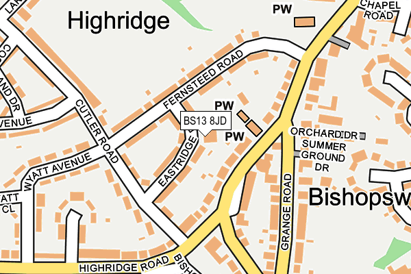 BS13 8JD map - OS OpenMap – Local (Ordnance Survey) BS13 8JD map - OS OpenMap – Local (Ordnance Survey)