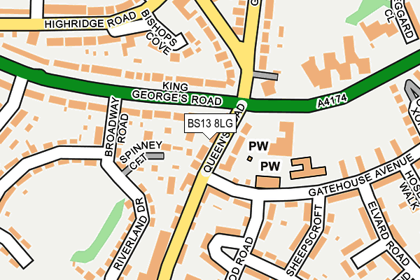 BS13 8LG map - OS OpenMap – Local (Ordnance Survey) BS13 8LG map - OS OpenMap – Local (Ordnance Survey)