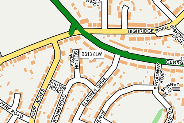 BS13 8LW map - OS OpenMap – Local (Ordnance Survey) BS13 8LW map - OS OpenMap – Local (Ordnance Survey)