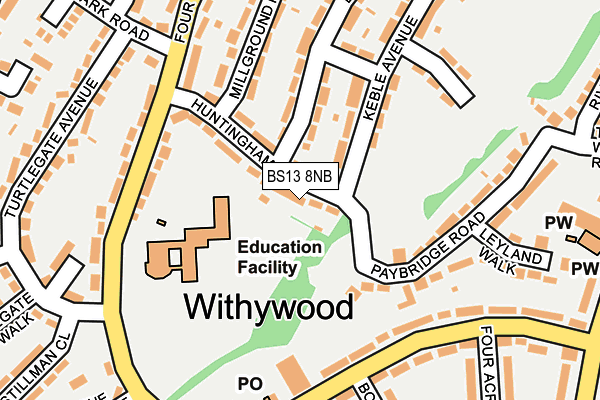 BS13 8NB map - OS OpenMap – Local (Ordnance Survey) BS13 8NB map - OS OpenMap – Local (Ordnance Survey)