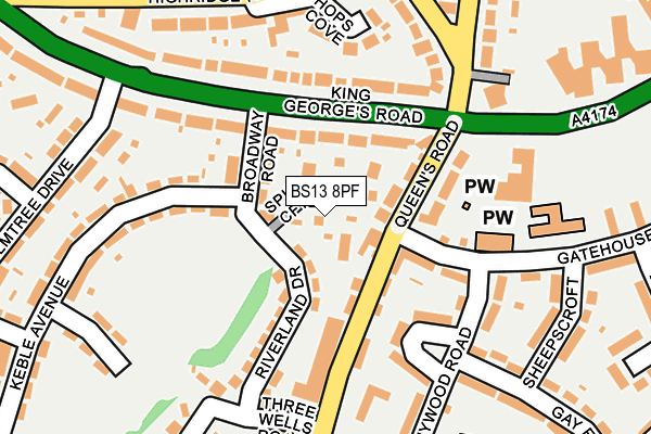 BS13 8PF map - OS OpenMap – Local (Ordnance Survey) BS13 8PF map - OS OpenMap – Local (Ordnance Survey)