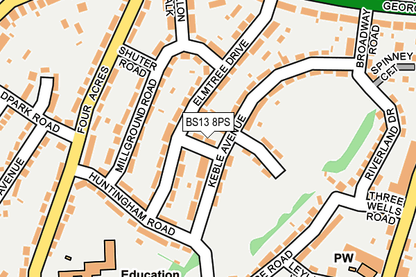 BS13 8PS map - OS OpenMap – Local (Ordnance Survey) BS13 8PS map - OS OpenMap – Local (Ordnance Survey)