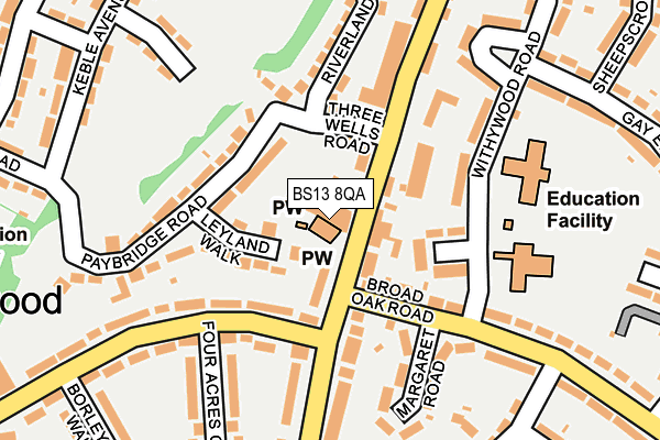 BS13 8QA map - OS OpenMap – Local (Ordnance Survey) BS13 8QA map - OS OpenMap – Local (Ordnance Survey)
