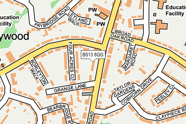 BS13 8QG map - OS OpenMap – Local (Ordnance Survey) BS13 8QG map - OS OpenMap – Local (Ordnance Survey)
