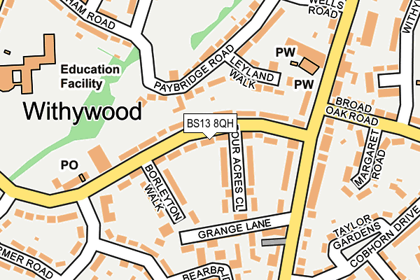 BS13 8QH map - OS OpenMap – Local (Ordnance Survey) BS13 8QH map - OS OpenMap – Local (Ordnance Survey)