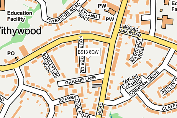 BS13 8QW map - OS OpenMap – Local (Ordnance Survey) BS13 8QW map - OS OpenMap – Local (Ordnance Survey)