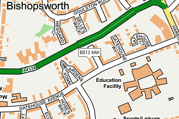 BS13 9AH map - OS OpenMap – Local (Ordnance Survey)