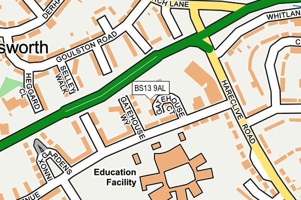 BS13 9AL map - OS OpenMap – Local (Ordnance Survey) BS13 9AL map - OS OpenMap – Local (Ordnance Survey)