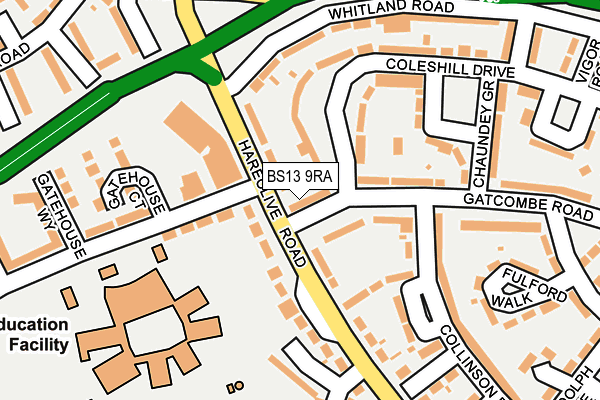 BS13 9RA map - OS OpenMap – Local (Ordnance Survey) BS13 9RA map - OS OpenMap – Local (Ordnance Survey)