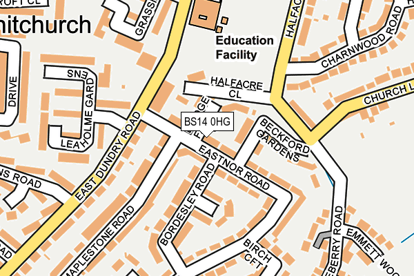 BS14 0HG map - OS OpenMap – Local (Ordnance Survey) BS14 0HG map - OS OpenMap – Local (Ordnance Survey)